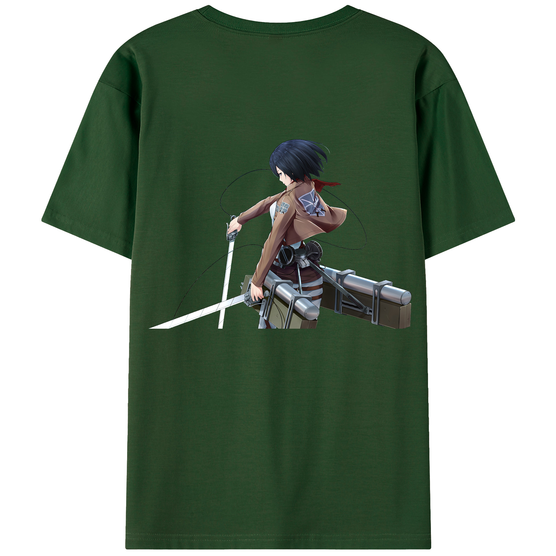 （画像用） 進撃の巨人 ミカサ·アッカーマン Attack on Titan Mikasa Ackerman 綿100％半袖Tシャツ（背面プリント）